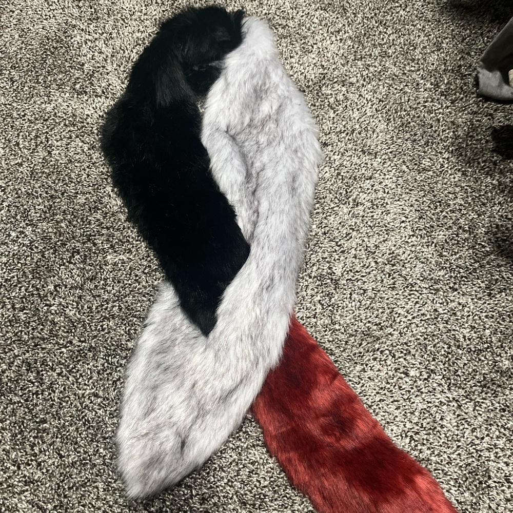 Multi color fur collar